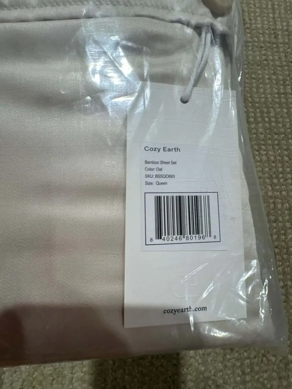 Cozy Earth Bamboo Sheet Set, Queen, Oat